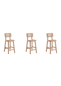Coupon 😀 Manhattan Comfort Versailles Cane Counter Stool - Set of 3 😉