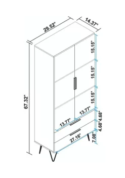 Outlet 👍 Manhattan Comfort Beekman 67.32 Tall Cabinet 🛒 12 Outlet 👍 Manhattan Comfort Beekman 67.32 Tall Cabinet 🛒 -Manhattan Comfort Online Shop Belk 1159