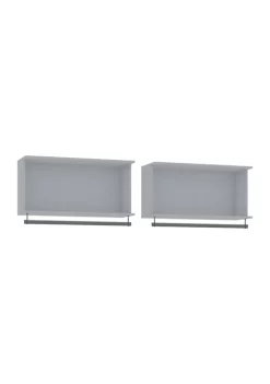 Budget 🥰 Manhattan Comfort Rockefeller 2 Piece 35.24 Inch Open Floating Hanging Closet in White 👏 -Manhattan Comfort Online Shop Belk 1168