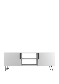 Flash Sale 👍 Manhattan Comfort 63 Inch White Nolita TV Stand 🔥