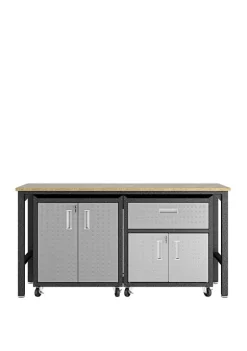 Best reviews of 🧨 Manhattan Comfort 3 Piece Gray Fortress Mobile Garage Cabinet and Worktable 2.0 💯 -Manhattan Comfort Online Shop Belk 1276