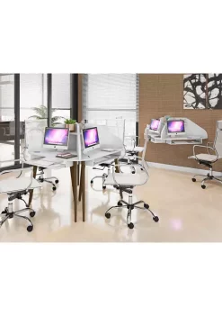 Promo 😀 Manhattan Comfort Bradley 4-Piece Round Sectional Cubicle Desk ✨ -Manhattan Comfort Online Shop Belk 1320