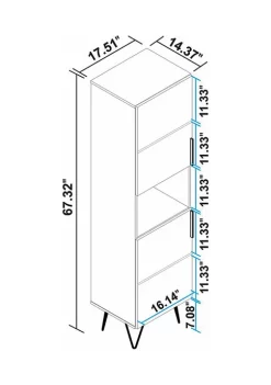Budget 🎉 Manhattan Comfort Beekman 17.51 Narrow Bookcase Cabinet ❤️ -Manhattan Comfort Online Shop Belk 1375