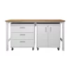 New 👏 Manhattan Comfort 3-Piece Fortress Mobile Space-Saving Garage Cabinet and Worktable 3.0 💯 -Manhattan Comfort Online Shop Belk 1377