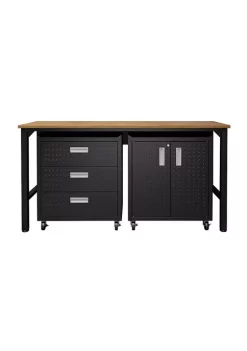 New 👏 Manhattan Comfort 3-Piece Fortress Mobile Space-Saving Garage Cabinet and Worktable 3.0 💯 -Manhattan Comfort Online Shop Belk 1383