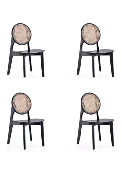 Best Sale 🔔 Manhattan Comfort Versailles Cane Dining Chair- Set of 4 😉