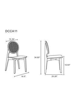 Best Sale 🔔 Manhattan Comfort Versailles Cane Dining Chair- Set of 4 😉 -Manhattan Comfort Online Shop Belk 1433
