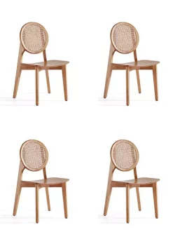 Best Sale 🔔 Manhattan Comfort Versailles Cane Dining Chair- Set of 4 😉 -Manhattan Comfort Online Shop Belk 1437