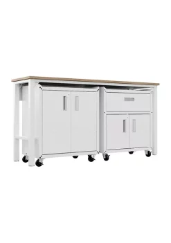 Brand new 🥰 Manhattan Comfort 3-Piece Fortress Mobile Space-Saving Garage Cabinet and Worktable 2.0 🌟 -Manhattan Comfort Online Shop Belk 1528