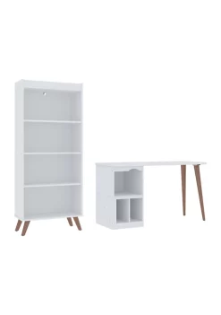 Hot Sale 🥰 Manhattan Comfort Hampton 2-Piece Home Extra Storage Office Set in White ⭐ -Manhattan Comfort Online Shop Belk 1545