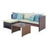 Best Pirce 👏 Manhattan Comfort Menton Patio 2-Seater and Lounge Chair with Coffee Table 🥰 -Manhattan Comfort Online Shop Belk 1561