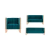 Cheap 😀 Manhattan Comfort Trillium 3 Piece - Sofa, Loveseat and Armchair Set in Teal and Rose Gold 💯 -Manhattan Comfort Online Shop Belk 1572