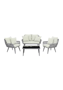 Best reviews of ✨ Manhattan Comfort Portofino Patio 4- Person Conversation Set with Coffee Table 🛒