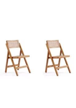 Promo 😀 Manhattan Comfort Pullman Cane Dining Folding Chair - Set of 2 🧨