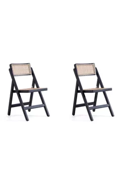 Promo 😀 Manhattan Comfort Pullman Cane Dining Folding Chair - Set of 2 🧨 -Manhattan Comfort Online Shop Belk 1640