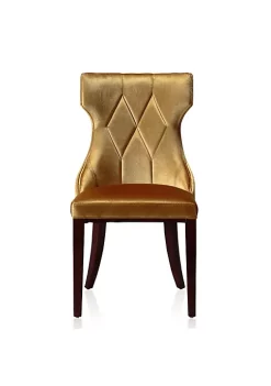 Promo 💯 Manhattan Comfort Reine Velvet Dining Chair (Set of Two) in Antique Gold and Walnut ✨ -Manhattan Comfort Online Shop Belk 1700