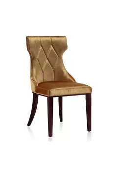 Promo 💯 Manhattan Comfort Reine Velvet Dining Chair (Set of Two) in Antique Gold and Walnut ✨ -Manhattan Comfort Online Shop Belk 1701