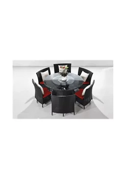 Best reviews of 😉 Manhattan Comfort Nightingdale 7-Piece Outdoor Dining Set in Red, White and Black 🥰