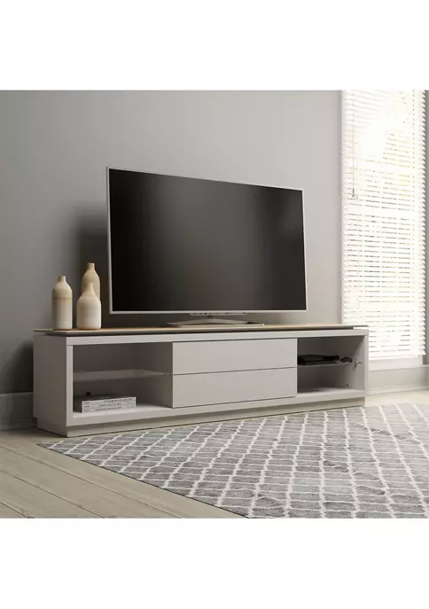 Budget ✔️ Manhattan Comfort Lincoln 85.43 Inch TV Stand in Off White and Cinnamon ❤️ 4 Budget ✔️ Manhattan Comfort Lincoln 85.43 Inch TV Stand in Off White and Cinnamon ❤️ - Image 2