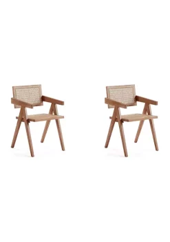 Hot Sale 🤩 Manhattan Comfort Hamlet Cane Dining Arm Chair - Set of 2 👏 -Manhattan Comfort Online Shop Belk 1749