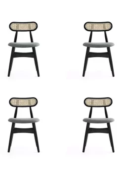 Best Pirce 👏 Manhattan Comfort Colbert Cane Dining Chair- Set of 4 😀 -Manhattan Comfort Online Shop Belk 1781