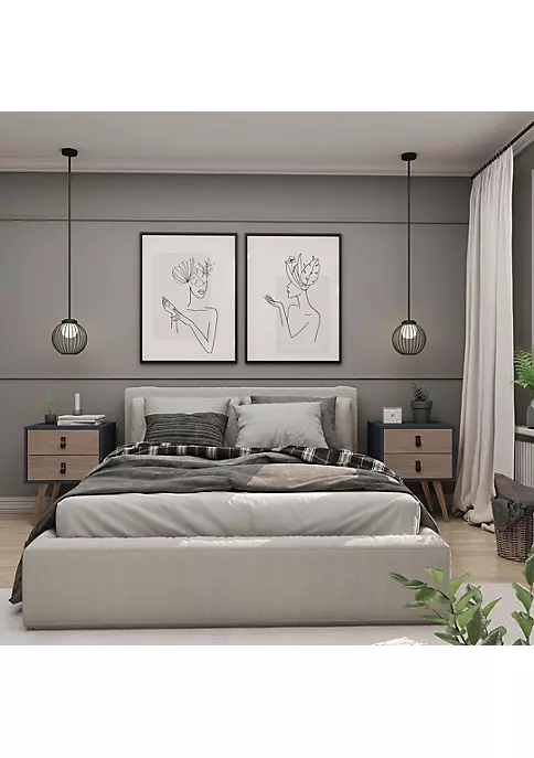 Wholesale 😀 Manhattan Comfort Amber Nightstand (Set of 2) 🌟 4 Wholesale 😀 Manhattan Comfort Amber Nightstand (Set of 2) 🌟 - Image 2