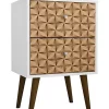Promo 😀 Manhattan Comfort Liberty Nightstand 2.0 in White and 3D Brown Prints 😉 -Manhattan Comfort Online Shop Belk 1860
