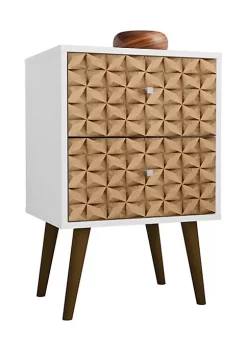 Promo 😀 Manhattan Comfort Liberty Nightstand 2.0 in White and 3D Brown Prints 😉