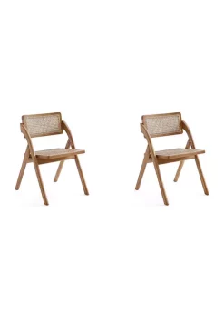 Promo ⭐ Manhattan Comfort Lambinet Cane Dining Folding Chair - Set of 2 😍 -Manhattan Comfort Online Shop Belk 1915