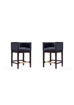 Flash Sale 🔔 Manhattan Comfort Kingsley Counter Stool in Black and Dark Walnut (Set of 2) 🎁 -Manhattan Comfort Online Shop Belk 1920