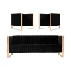 Flash Sale 👍 Manhattan Comfort Trillium Sofa and 2 Armchairs (Set of 3) in Black and Rose Gold ⭐ -Manhattan Comfort Online Shop Belk 1973