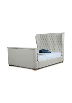 Budget 👍 Manhattan Comfort Lola Queen-Size Bed in Ivory 🥰