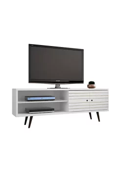 Hot Sale 😍 Manhattan Comfort Liberty 62.99" Mid-Century Modern TV Stand in White 🤩