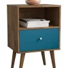 Cheap 🔥 Manhattan Comfort Liberty Nightstand 1.0 in Rustic Brown and Aqua Blue 🛒 -Manhattan Comfort Online Shop Belk 2061