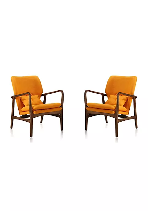 Deals 😀 Manhattan Comfort Bradley Accent Chair in Yellow and Walnut (Set of 2) ✨ 3 Deals 😀 Manhattan Comfort Bradley Accent Chair in Yellow and Walnut (Set of 2) ✨