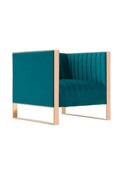 New ✨ Manhattan Comfort Trillium Accent Chair in Teal and Rose Gold 🤩