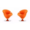 Best Pirce 😍 Manhattan Comfort Tulip Swivel Accent Chair in Orange and Polished Chrome (Set of 2) 🔔 -Manhattan Comfort Online Shop Belk 2132