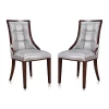 New 🛒 Manhattan Comfort Fifth Avenue Faux Leather Dining Chair (Set of Two) in Silver and Walnut 🔥 -Manhattan Comfort Online Shop Belk 2134
