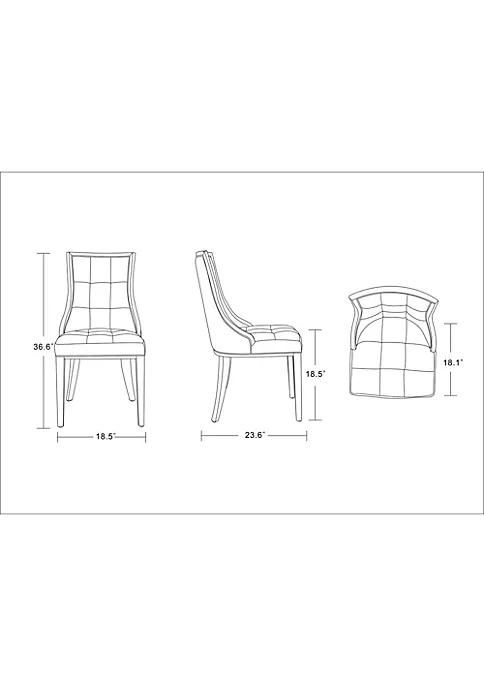 New π Manhattan Comfort Fifth Avenue Faux Leather Dining Chair (Set of Two) in Silver and Walnut π₯ 4 New π Manhattan Comfort Fifth Avenue Faux Leather Dining Chair (Set of Two) in Silver and Walnut π₯ - Image 2