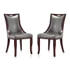 Brand new ⌛ Manhattan Comfort Emperor Dining Chair (Set of Two) in Silver and Walnut 💯