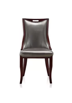Brand new ⌛ Manhattan Comfort Emperor Dining Chair (Set of Two) in Silver and Walnut 💯 -Manhattan Comfort Online Shop Belk 2141