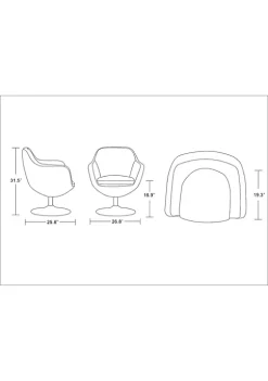 Buy 🔔 Manhattan Comfort Caisson Swivel Accent Chair in Grey and Polished Chrome 🎁 -Manhattan Comfort Online Shop Belk 2187