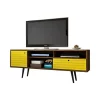 Best deal 😀 Manhattan Comfort Liberty 70.86" Mid-Century Modern TV Stand in Rustic Brown and Yellow 😉 -Manhattan Comfort Online Shop Belk 2209