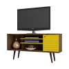 Cheapest 🔔 Manhattan Comfort Liberty 53.14" Mid-Century Modern TV Stand in Rustic Brown and Yellow 🥰 -Manhattan Comfort Online Shop Belk 2215
