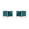 Outlet 🛒 Manhattan Comfort Trillium Accent Chair in Teal and Rose Gold (Set of 2) 😀
