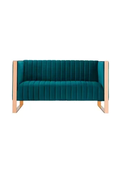 Buy 🤩 Manhattan Comfort Trillium Loveseat in Aqua Blue and Rose Gold 🛒 -Manhattan Comfort Online Shop Belk 2244