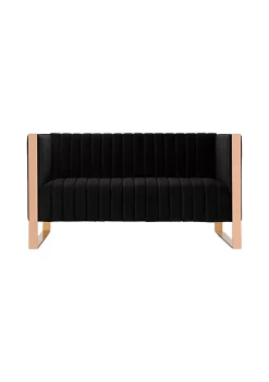 Budget 👏 Manhattan Comfort Trillium Loveseat in Black and Rose Gold 🤩