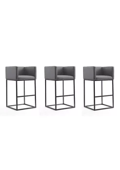 Wholesale โค๏ธ Manhattan Comfort Embassy Barstool in Grey and Black (Set of 3) ๐