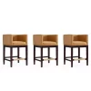 Cheapest 🥰 Manhattan Comfort Kingsley Counter Stool in Camel and Dark Walnut (Set of 3) 🛒 -Manhattan Comfort Online Shop Belk 2261