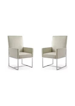 New 😉 Manhattan Comfort Element Dining Armchair in Champagne (Set of 2) 😉